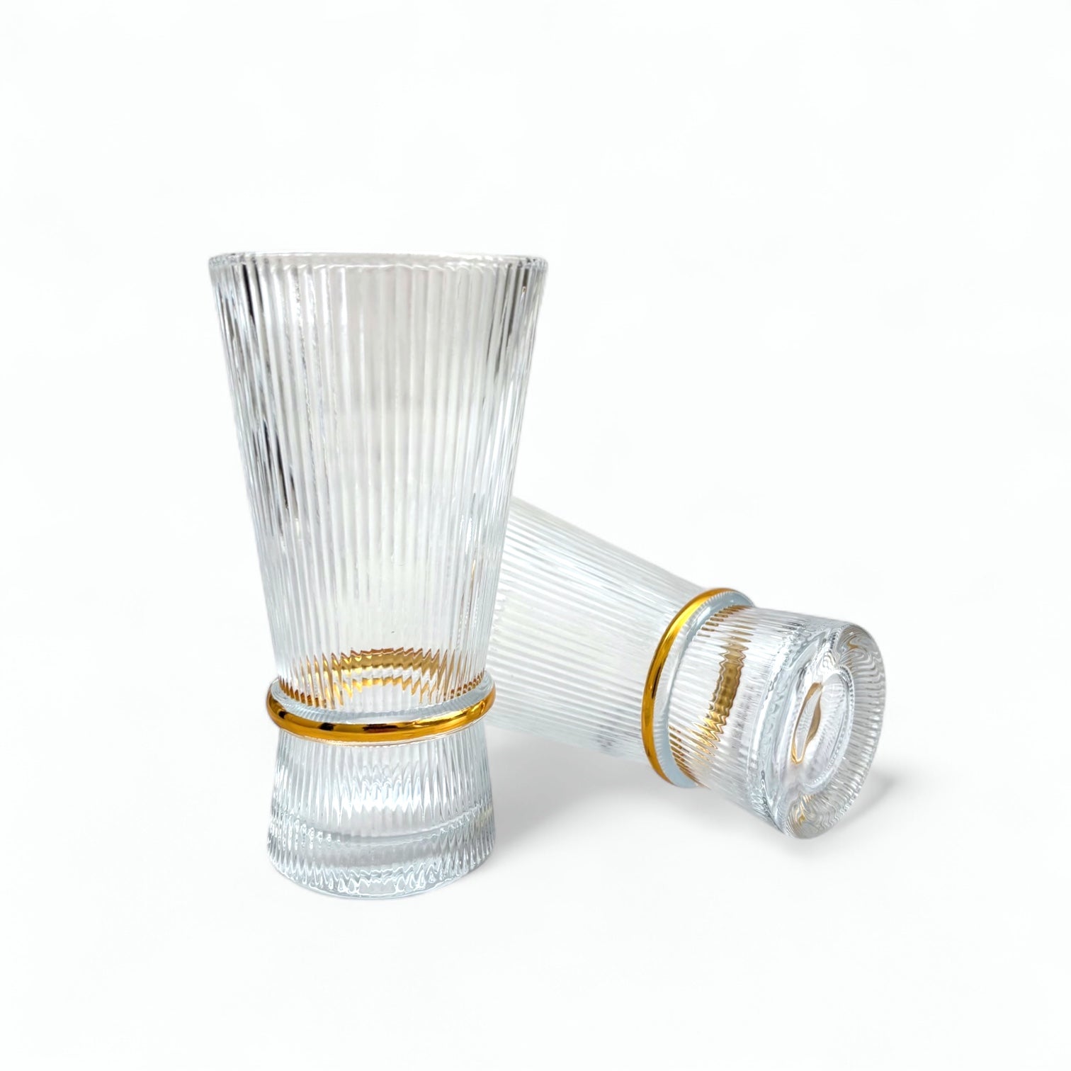 Marco Striped Glass Tall – Set of 6 Glasses and Carafe