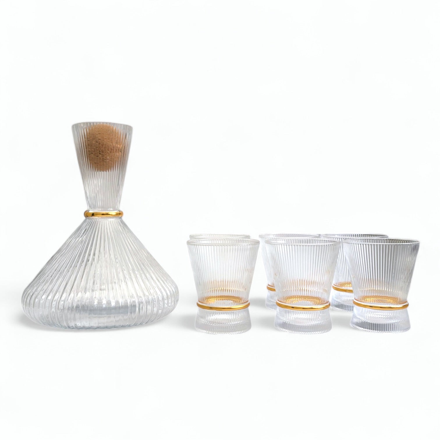 Marco Striped Glass – Set of 6 Glasses and Carafe