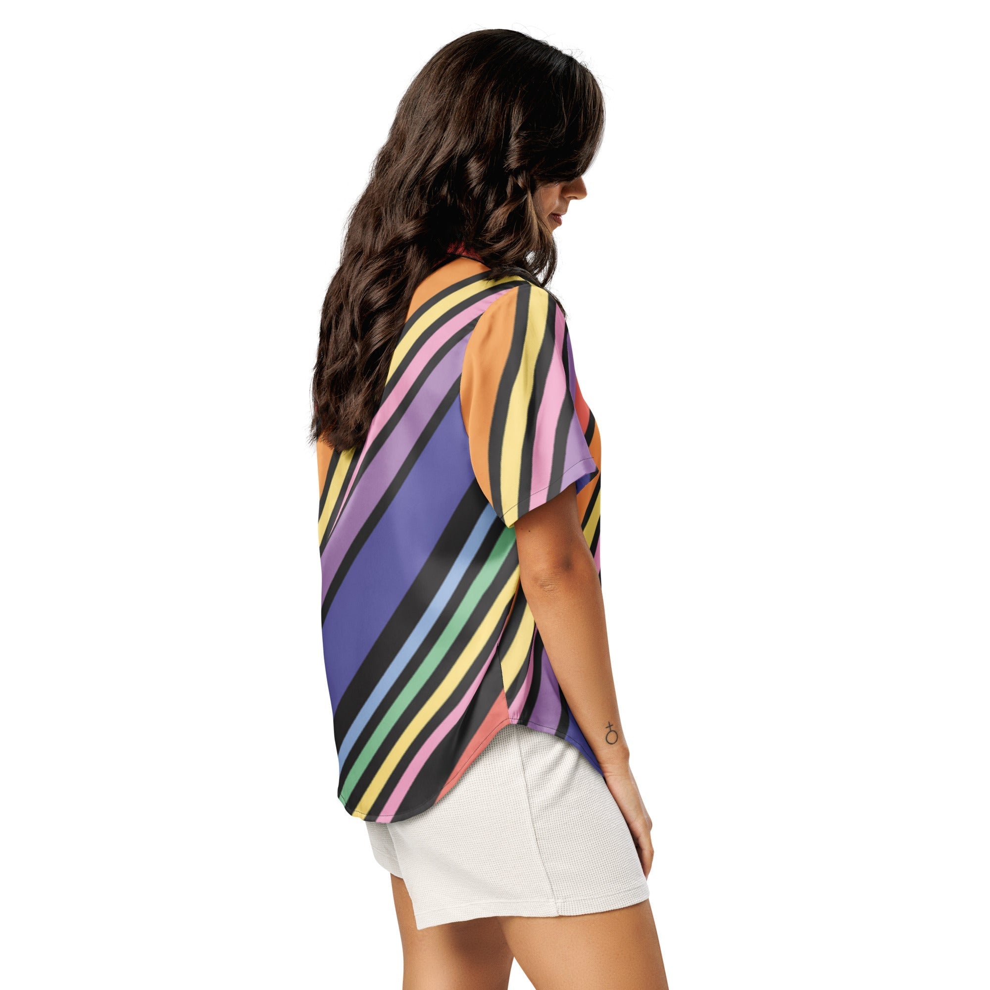 All-over print women’s short sleeve pajama top