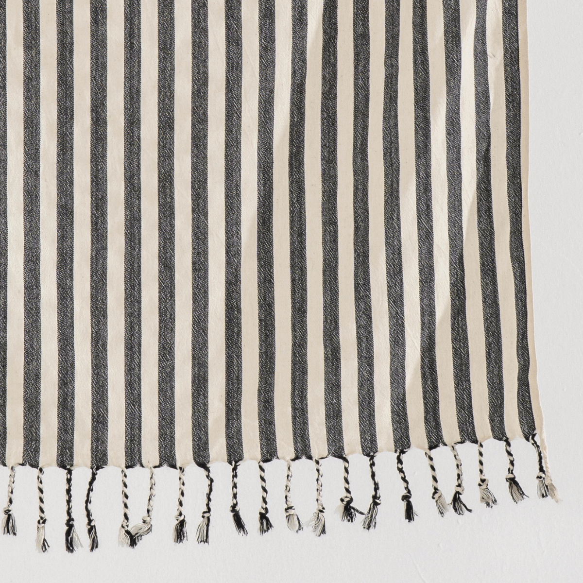Black Striped Beach Towel