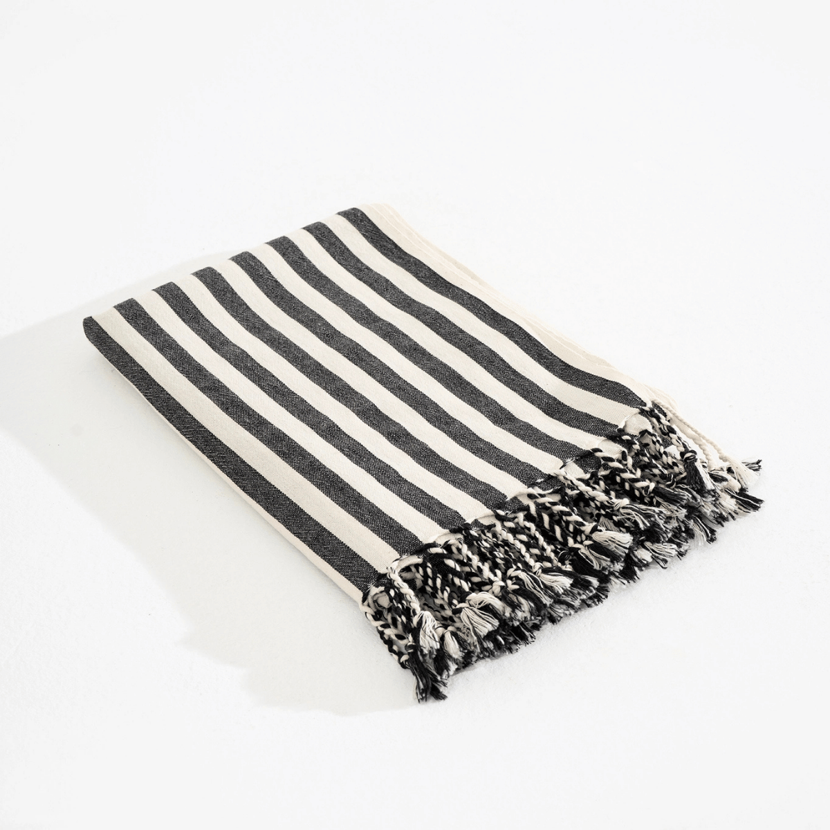 Black Striped Beach Towel