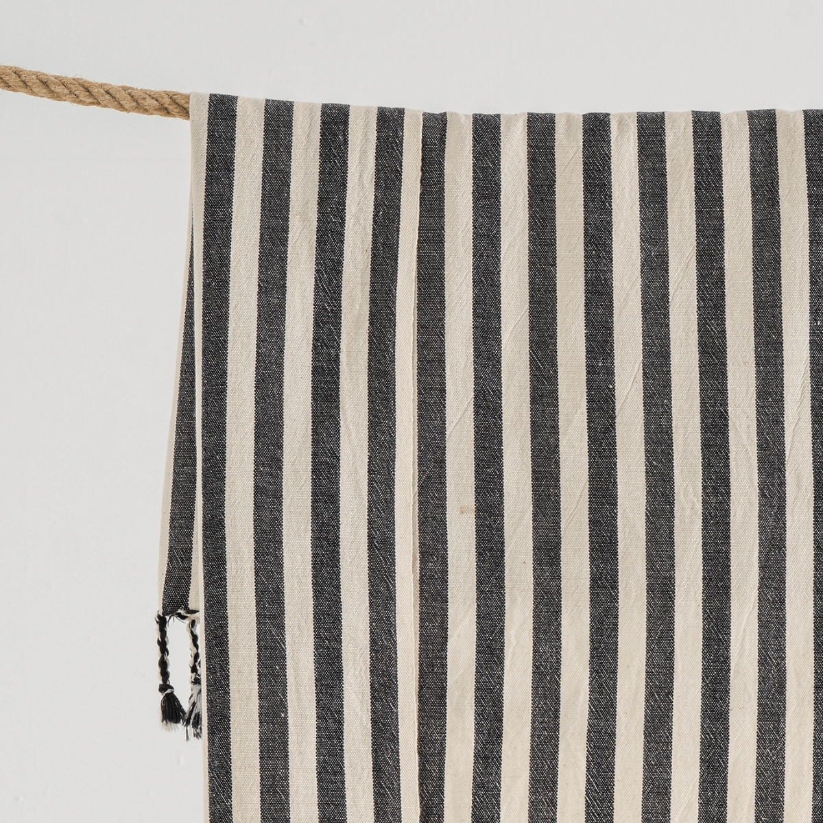 Black Striped Beach Towel
