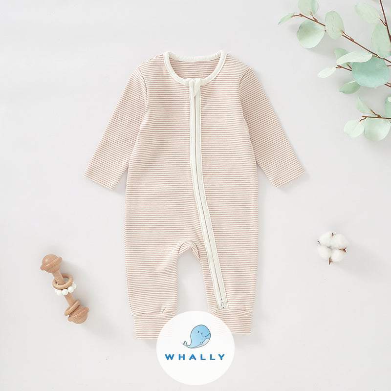 Onesie JUNO with Cuffs in Organic Cotton – Striped Design