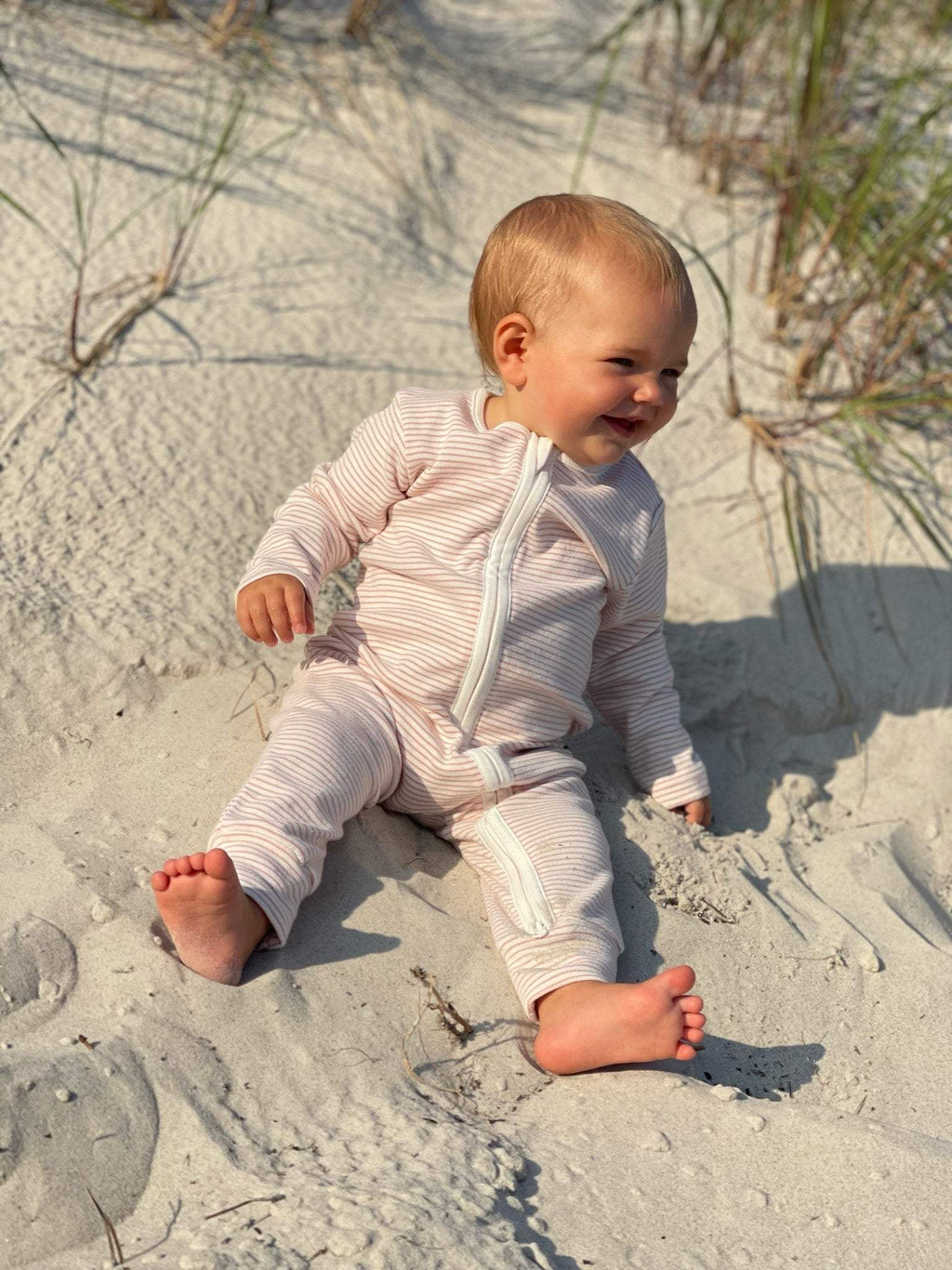 Onesie JUNO with Cuffs in Organic Cotton – Striped Design