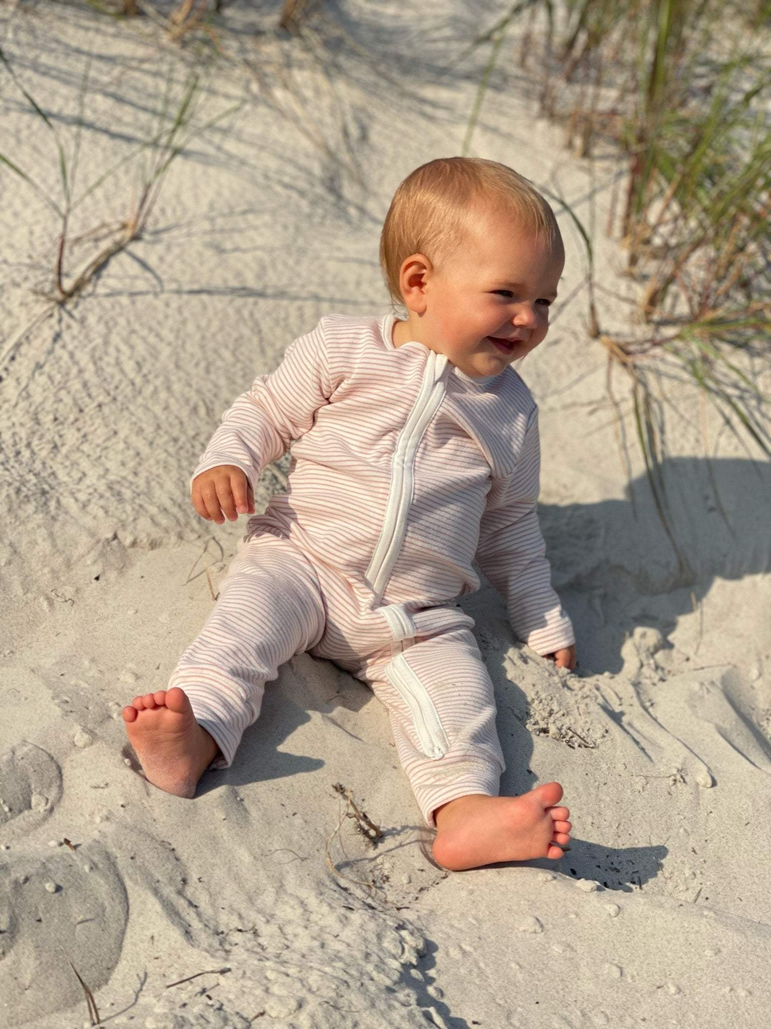 Onesie JUNO with Cuffs in Organic Cotton – Striped Design