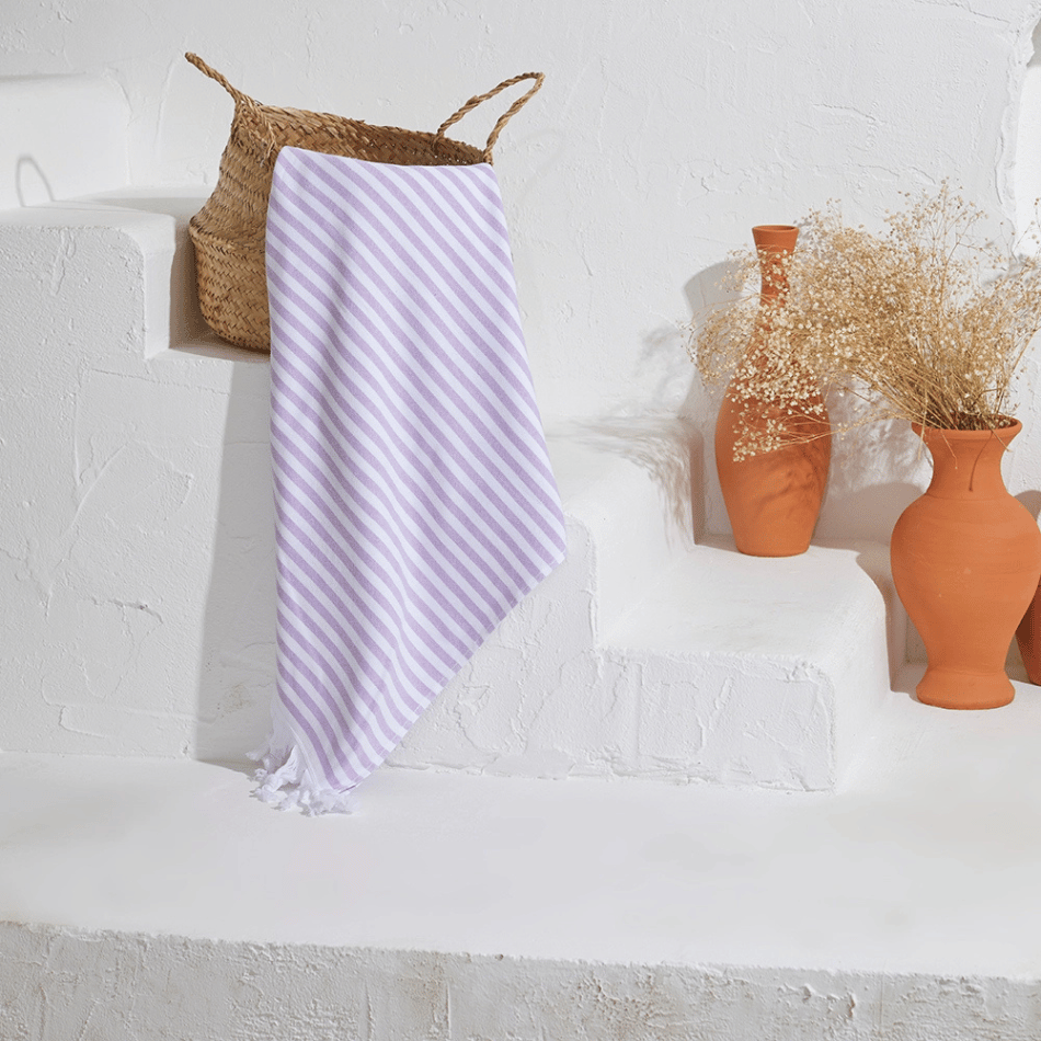 Scandi Striped Semi-Terry Towel