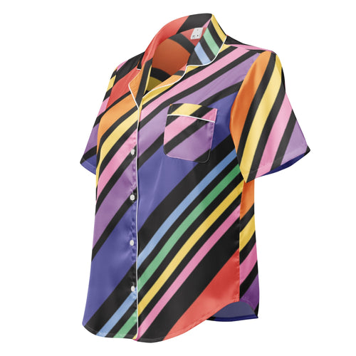 All-over print women’s short sleeve pajama top