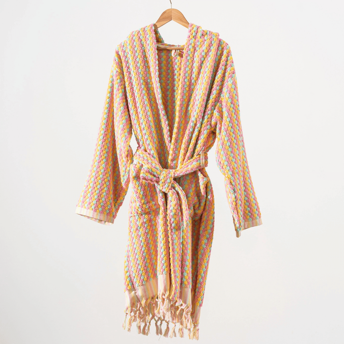 Multicolored Striped Bathrobe – Pom Pom