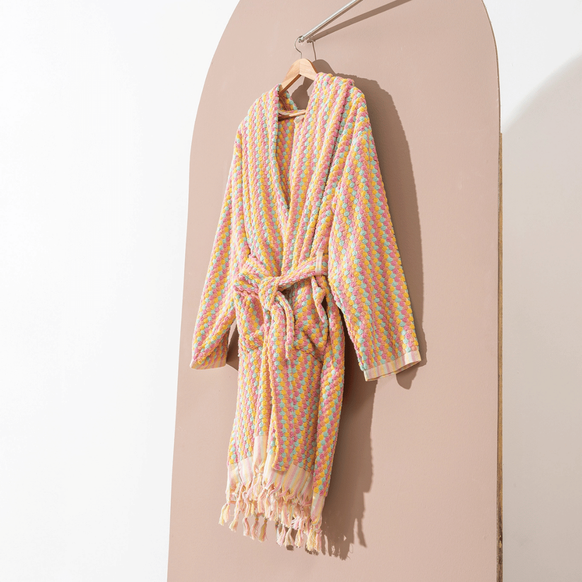 Multicolored Striped Bathrobe – Pom Pom